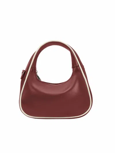 Melie Bianco Women's Sarita Recycled Vegan Leather Top Handle Bag In Burgundy In Brown