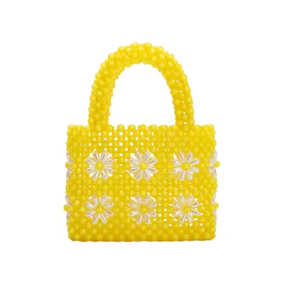 Melie Bianco Women's Selena Beaded Top Handle Bag In Yellow In White