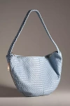 Melie Bianco Woven Crossbody Bag In Blue