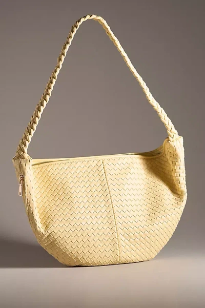 Melie Bianco Woven Crossbody Bag In Yellow
