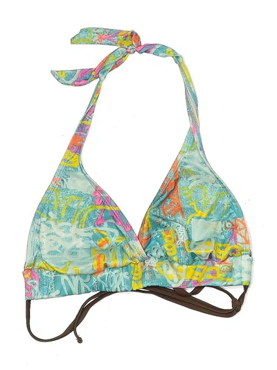 Pre-owned Melika Swimsuit Top Green Paisley Pattern Swimwear