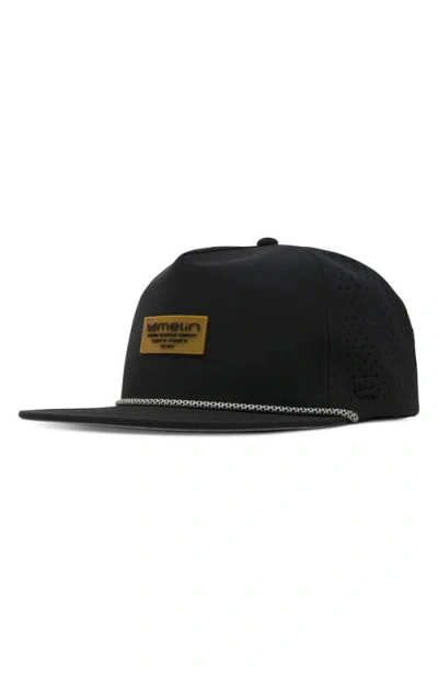 Melin Coronado Brick Hydro Performance Snapback Hat In Black