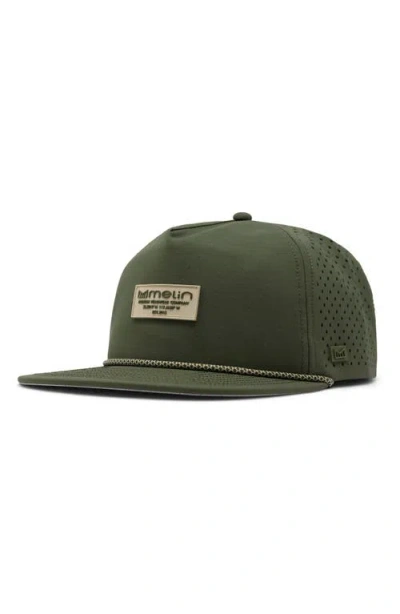 Melin Coronado Brick Hydro Performance Snapback Hat In Green