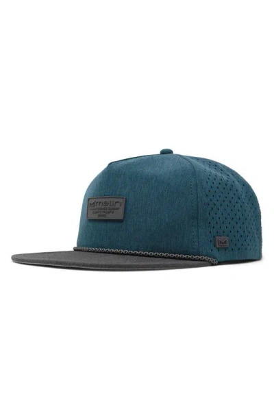 Melin Coronado Brick Hydro Performance Snapback Hat In Heather Ocean/heather Charcoal