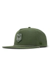 Melin Coronado Shield Hydro Performance Snapback Hat In Olive