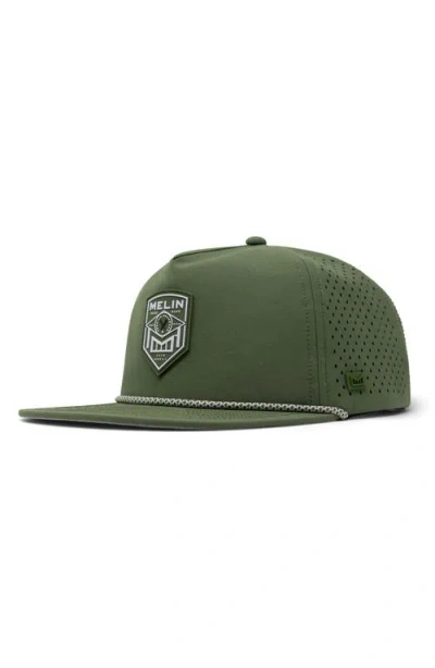 Melin Coronado Shield Hydro Performance Snapback Hat In Olive