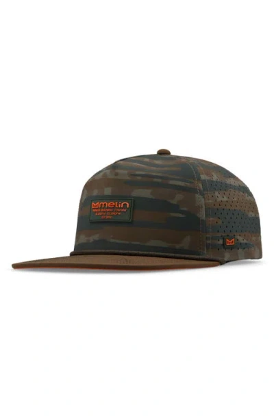 Melin Hydro Coronado Brick Camo Snapback Hat In Green