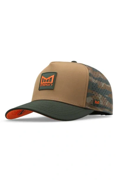 Melin Hydro Odysea Stacked Camo Performance Ball Cap In Gray