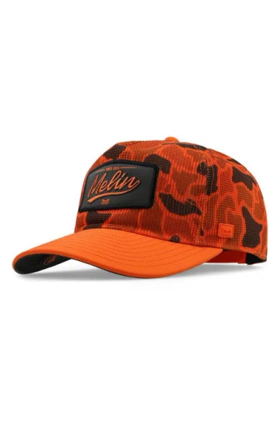 Melin Odyssey Mac Retro Hydro Unstructured Micromesh Snapback Hat In Orange