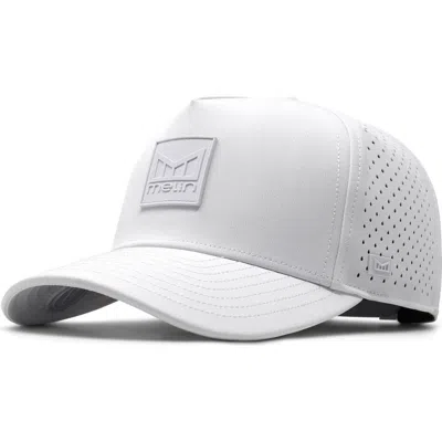 Melin Odyssey Stacked Hydro Performance Snapback Hat In White/white