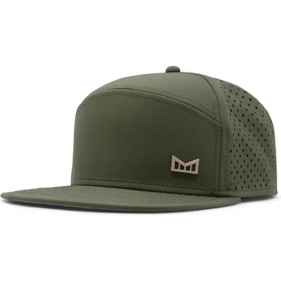Melin Trenches Icon Hydro Performance Snapback Hat In Canopy/ Khaki
