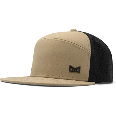 Melin Trenches Icon Hydro Performance Snapback Hat In Dark Khaki/black