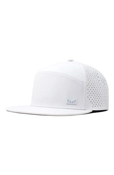 Melin Trenches Icon Hydro Performance Snapback Hat In White/white