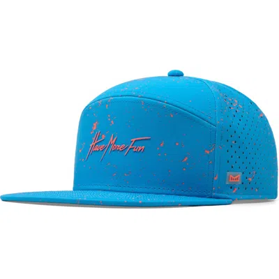 Melin Trenches Icon Neon Drip Hydro Performance Snapback Hat In Blue