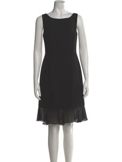 Pre-owned Melinda Eng Bateau Neckline Mini Dress In Gray