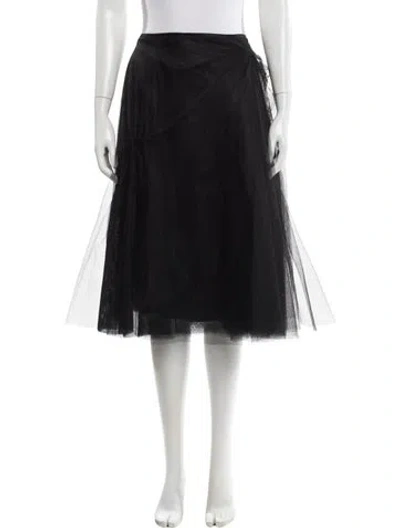 Pre-owned Melinda Eng Mesh Knee-length Skirt In Black