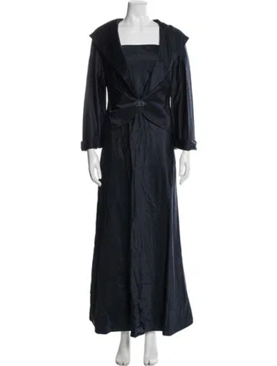 Pre-owned Melinda Eng Silk Dress Set In Blue