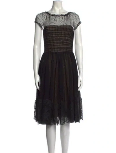 Pre-owned Melinda Eng Silk Knee-length Dress In Black