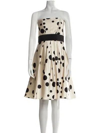 Pre-owned Melinda Eng Silk Knee-length Dress In Neutral