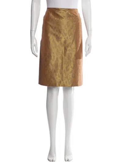 Pre-owned Melinda Eng Silk Knee-length Skirt In Neutral