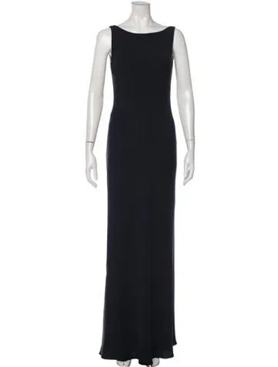 Pre-owned Melinda Eng Silk Long Dress In Blue