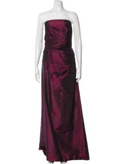 Pre-owned Melinda Eng Silk Long Dress In Purple