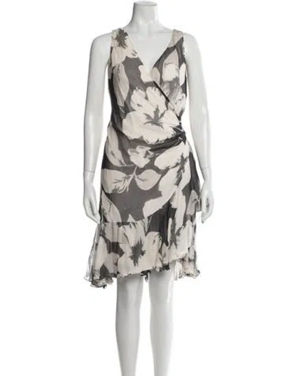 Pre-owned Melinda Eng Silk Mini Dress In Neutral
