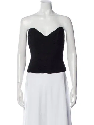 Pre-owned Melinda Eng Silk Strapless Top In Black