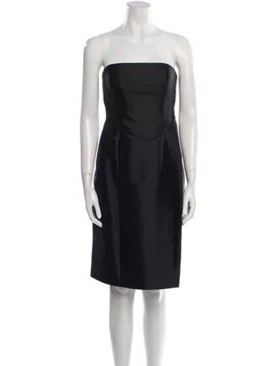 Pre-owned Melinda Eng Strapless Mini Dress In Black