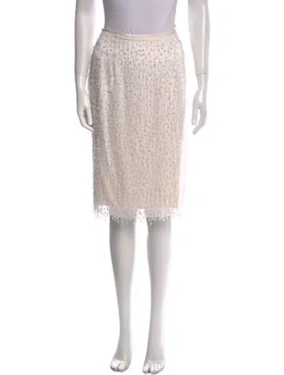 Pre-owned Melinda Eng Vintage Knee-length Skirt In White