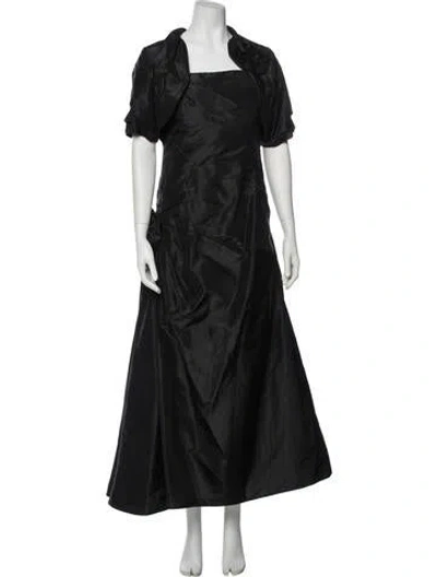 Pre-owned Melinda Eng Vintage Silk Dress Set In Black