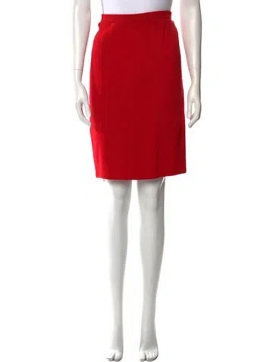 Pre-owned Melinda Eng Wool Knee-length Skirt In Red