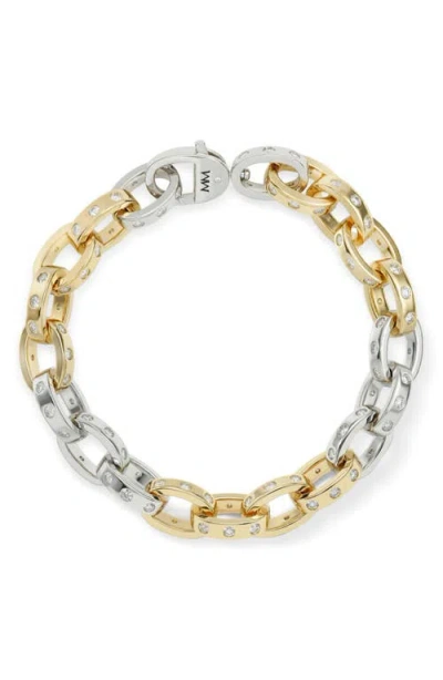 Melinda Maria Ashley Cubic Zirconia Chain Link Bracelet In Yellow