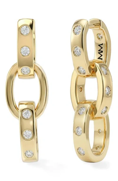 Melinda Maria Ashley Cubic Zirconia Convertible Link Hoop Earrings In Gold