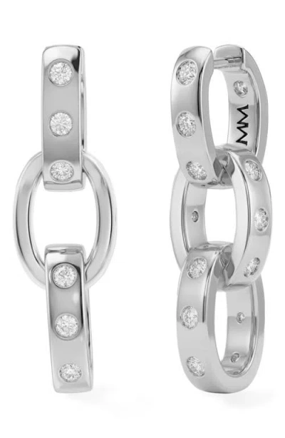 Melinda Maria Ashley Cubic Zirconia Convertible Link Hoop Earrings In Metallic
