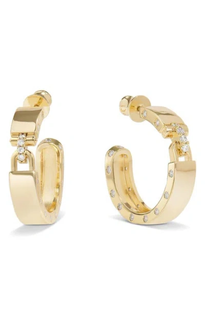 Melinda Maria Ashley Lock Hoop Earrings In Gold