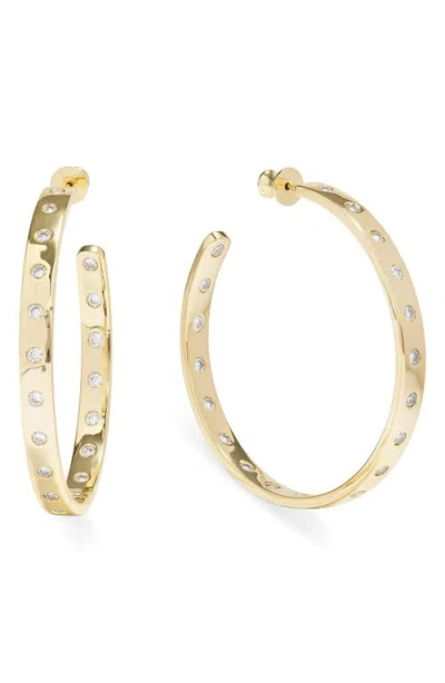 Melinda Maria Ashley Rodeo Cubic Zirconia Hoop Earrings In Gold