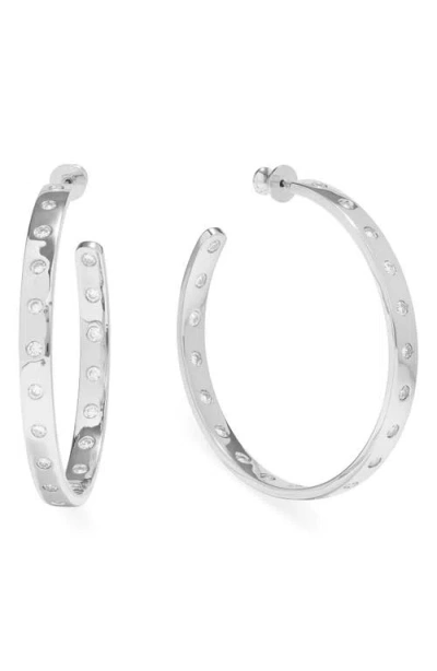 Melinda Maria Ashley Rodeo Cubic Zirconia Hoop Earrings In Metallic