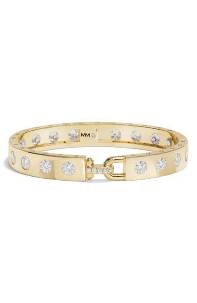 Melinda Maria Ashley Rodeo Lock Cubic Zirconia Cuff In Gold
