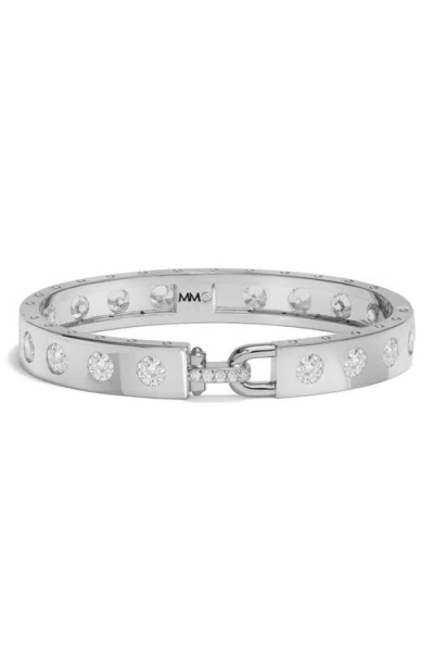 Melinda Maria Ashley Rodeo Lock Cubic Zirconia Cuff In Pink