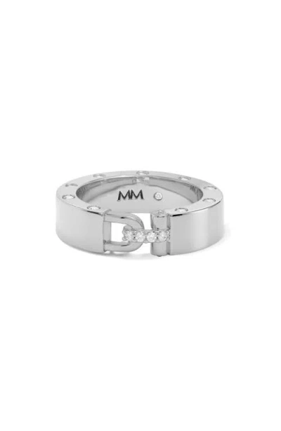 Melinda Maria Ashley Smooth Lock Ring In Metallic