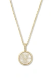 Melinda Maria Baby Love Letters Initial Pendant Necklace In Gold V