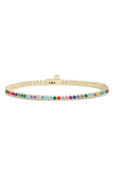 Melinda Maria Baby Not Your Basic Rainbow Tennis Bracelet In Multi