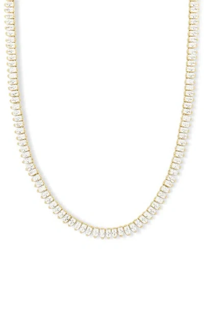 Melinda Maria Baby She's So Fine Tennis Necklace In Goldhite