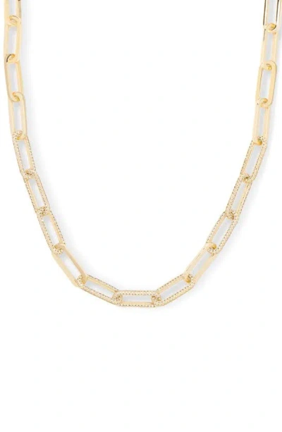 Melinda Maria Carrie Pavé Chain Link Necklace In Gold