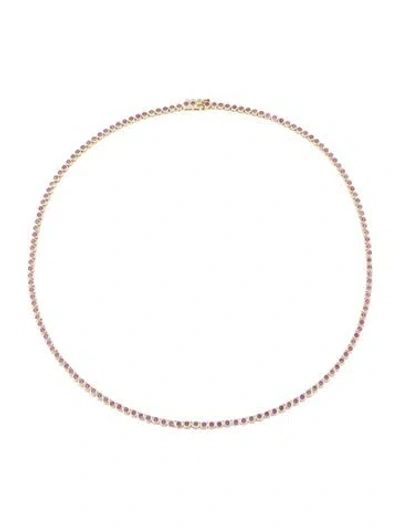 Pre-owned Melinda Maria Crystal Baroness Tennis Chain Necklace, 18" In Multicolor