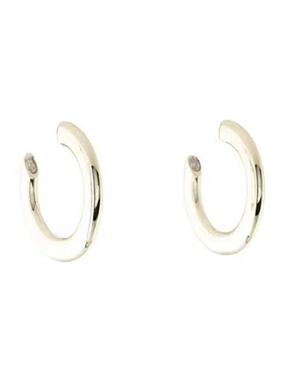 Pre-owned Melinda Maria Crystal Beacon Hoop Earrings In Clear