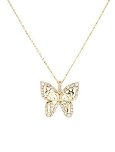 Pre-owned Melinda Maria Crystal Butterfly Pendant Necklace, 19.75" In Multi