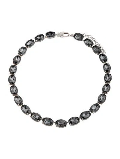 Pre-owned Melinda Maria Crystal Collar Necklace, 19" In Black