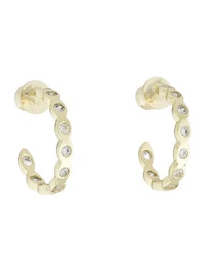 Pre-owned Melinda Maria Crystal Hoop Earrings In Clear